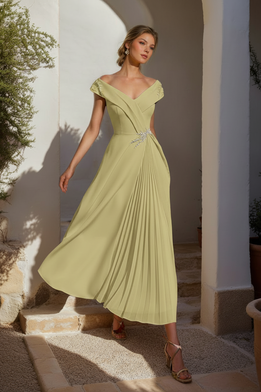 A-Line/Princess Off-the-Shoulder Sleeveless Mother of the Bride & Groom Dresses with Ruffles