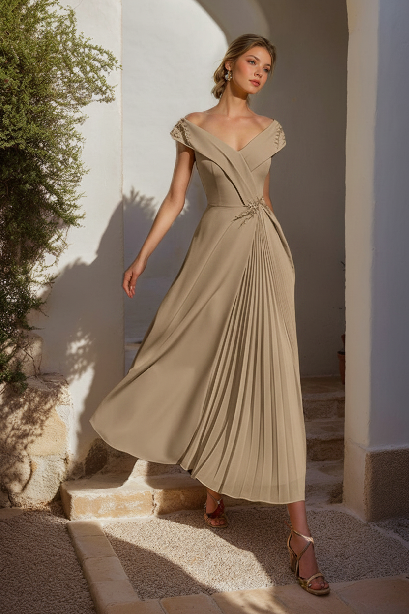 A-Line/Princess Off-the-Shoulder Sleeveless Mother of the Bride & Groom Dresses with Ruffles