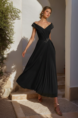 A-Line/Princess Off-the-Shoulder Sleeveless Mother of the Bride & Groom Dresses with Ruffles