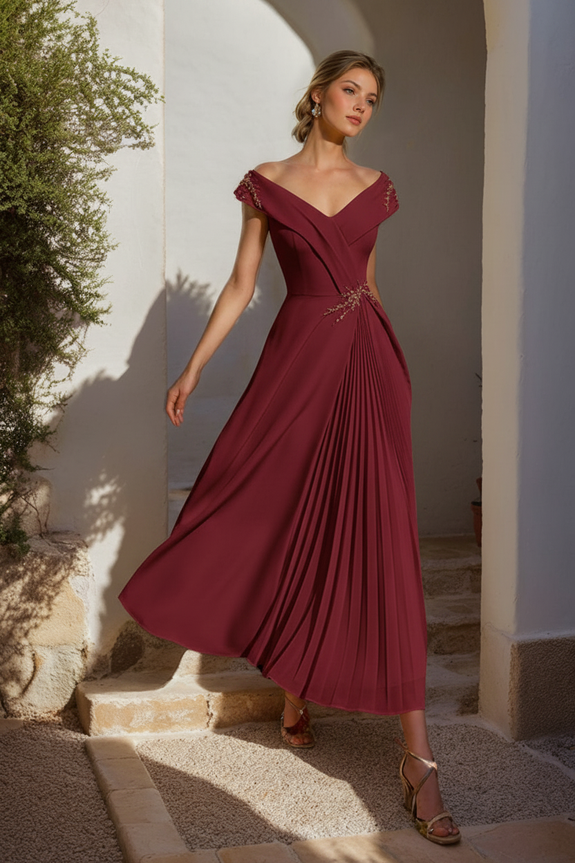A-Line/Princess Off-the-Shoulder Sleeveless Mother of the Bride & Groom Dresses with Ruffles