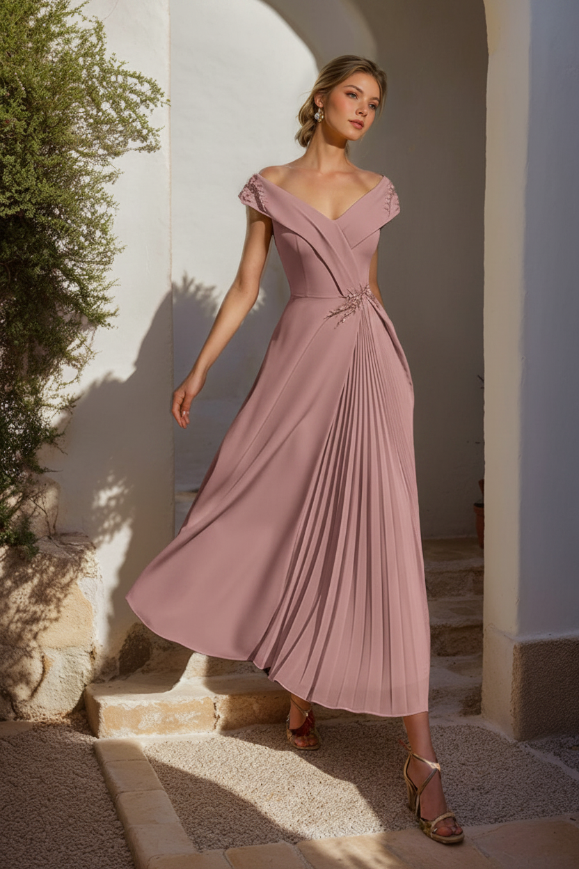 A-Line/Princess Off-the-Shoulder Sleeveless Mother of the Bride & Groom Dresses with Ruffles