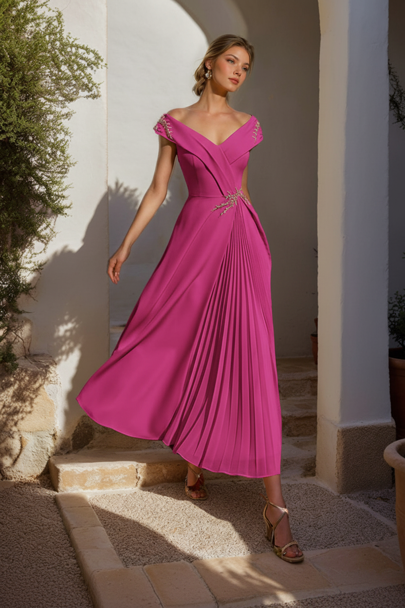 A-Line/Princess Off-the-Shoulder Sleeveless Mother of the Bride & Groom Dresses with Ruffles