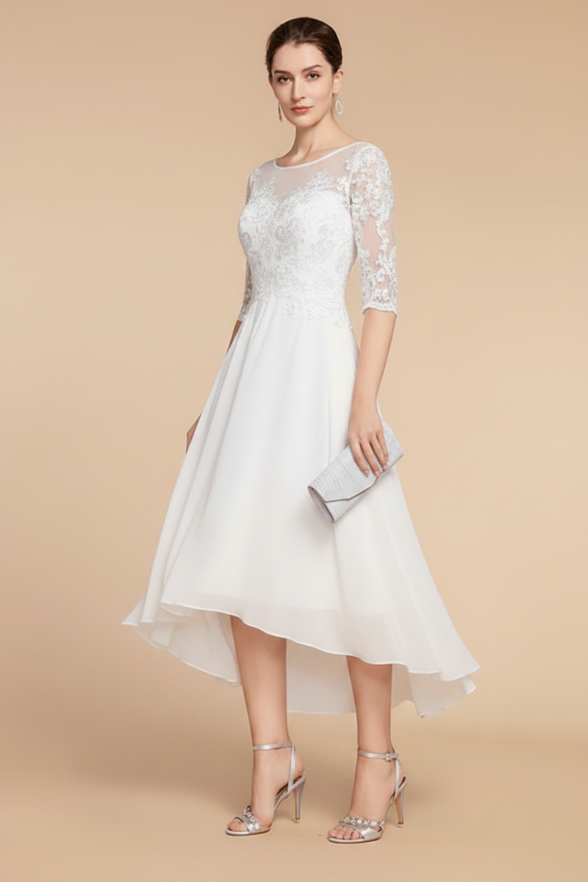 A-Line/Princess Scoop Asymmetrical Mother of the Bride Dresses