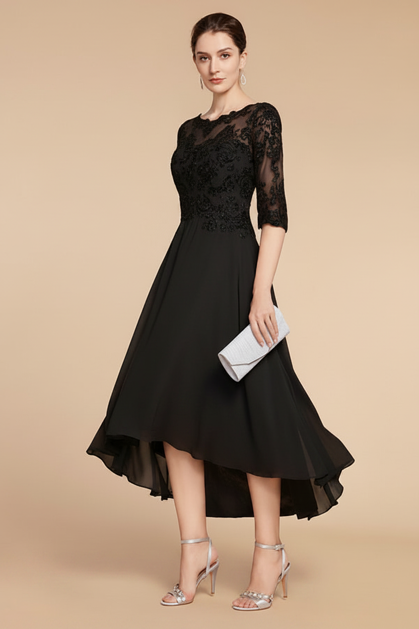 A-Line/Princess Scoop Asymmetrical Mother of the Bride Dresses