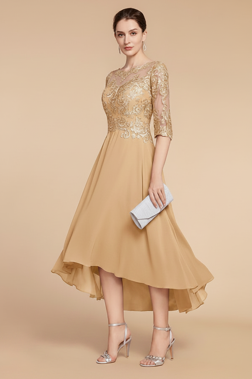 A-Line/Princess Scoop Asymmetrical Mother of the Bride Dresses
