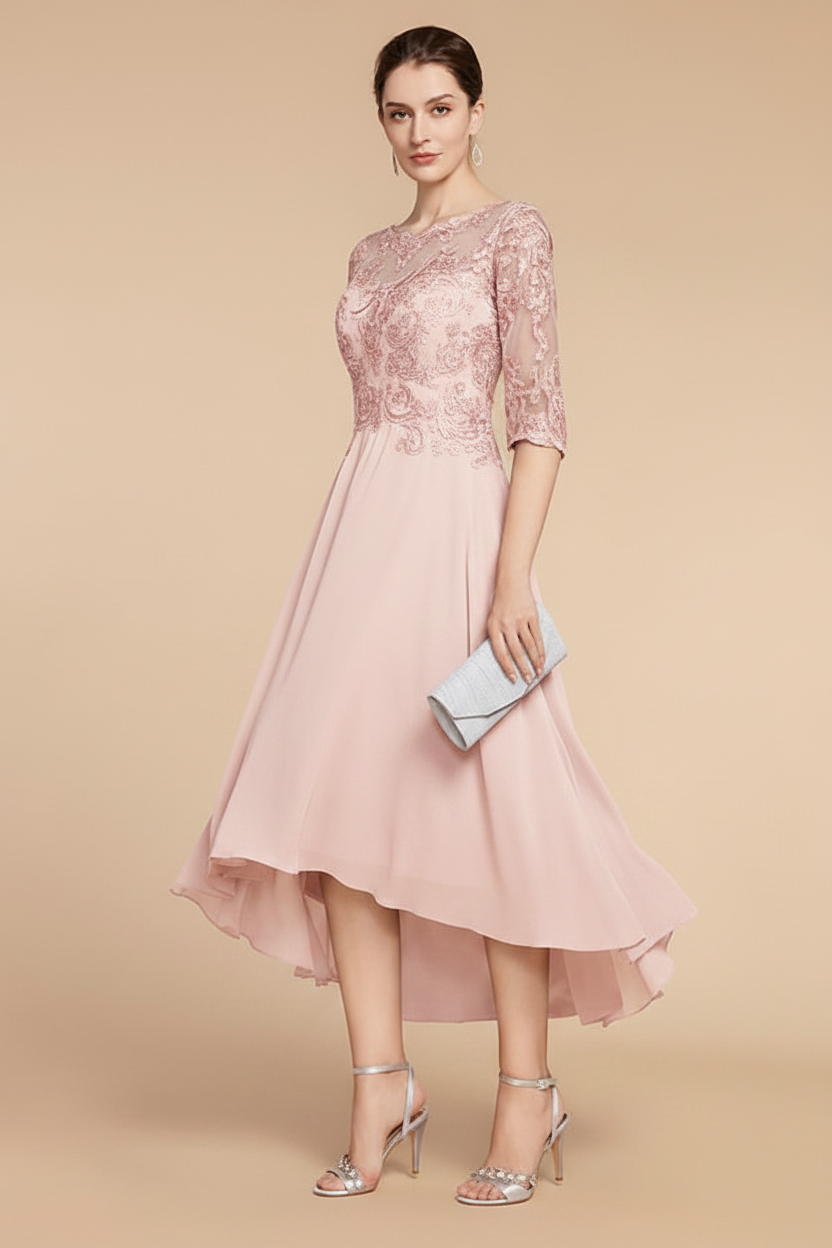 A-Line/Princess Scoop Asymmetrical Mother of the Bride Dresses