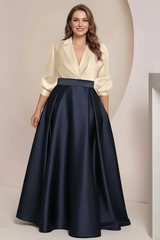 A-Line/Princess V-Neck Long Sleeves Plus Size Mother Of The Bride Dresses With Pockets