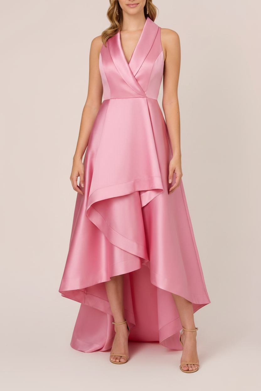 A-Line/Princess V-Neck Sleeveless Asymmetrical Mother Of The Bride & Groom Dresses
