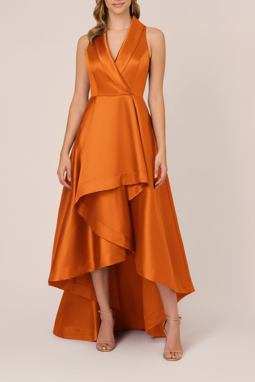 A-Line/Princess V-Neck Sleeveless Asymmetrical Mother Of The Bride & Groom Dresses