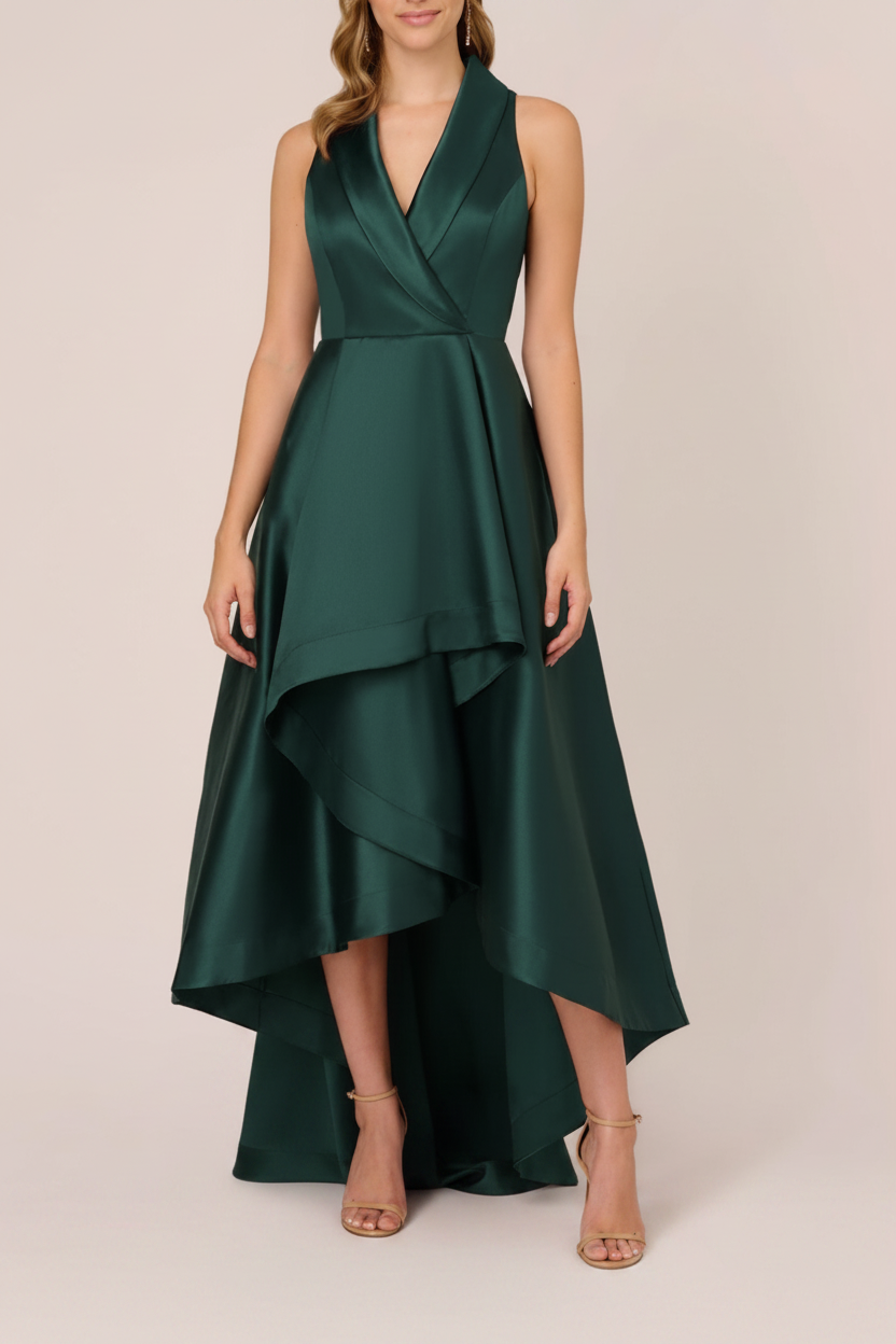 A-Line/Princess V-Neck Sleeveless Asymmetrical Mother Of The Bride & Groom Dresses