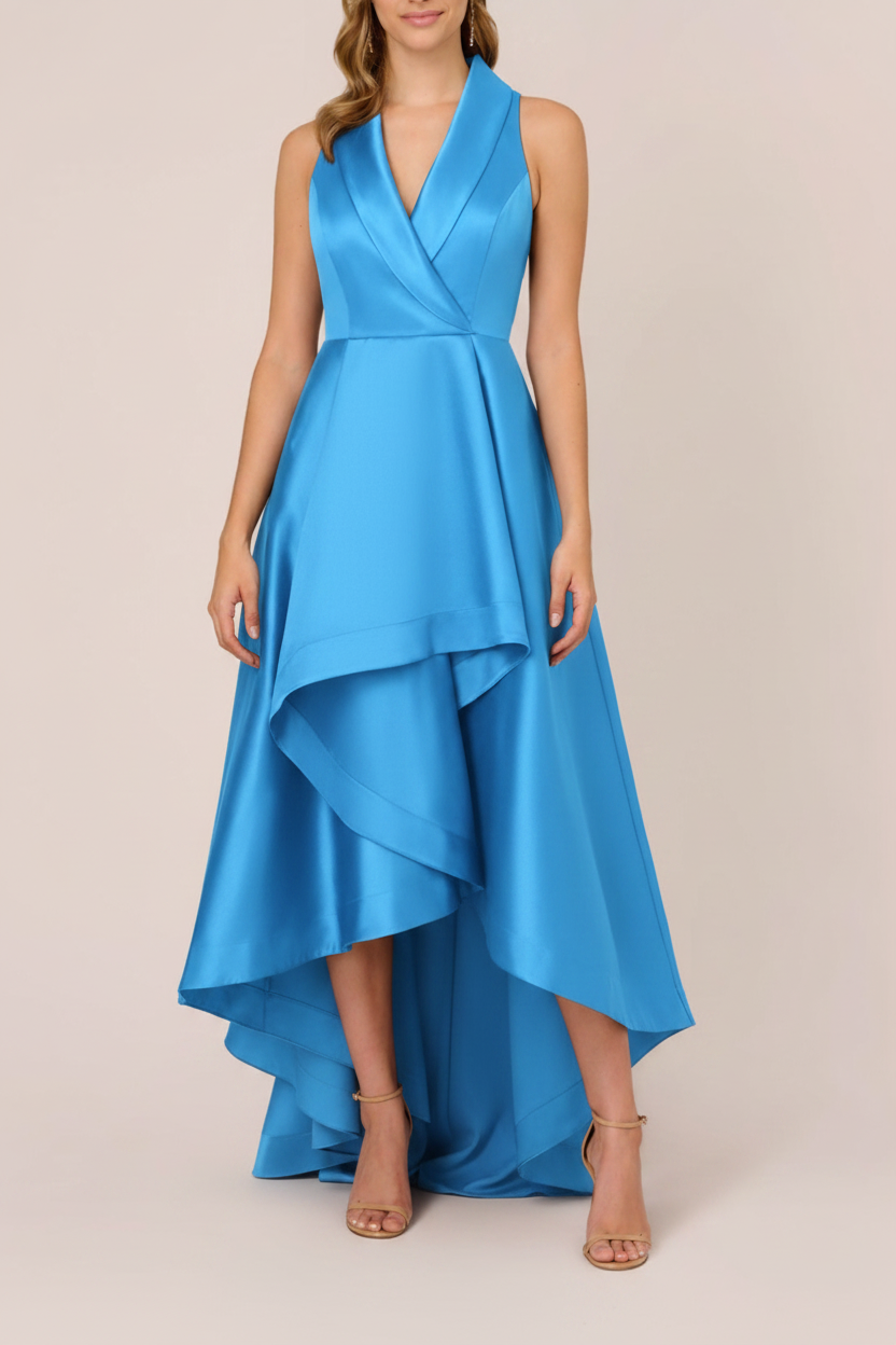A-Line/Princess V-Neck Sleeveless Asymmetrical Mother Of The Bride & Groom Dresses