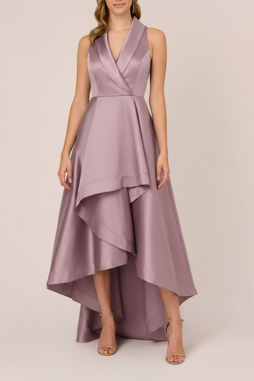 A-Line/Princess V-Neck Sleeveless Asymmetrical Mother Of The Bride & Groom Dresses