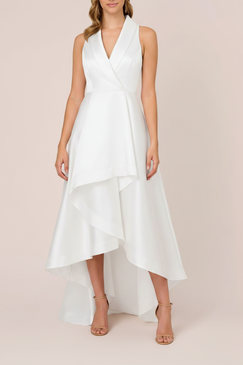 A-Line/Princess V-Neck Sleeveless Asymmetrical Mother Of The Bride & Groom Dresses