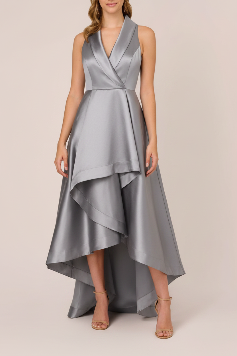 A-Line/Princess V-Neck Sleeveless Asymmetrical Mother Of The Bride & Groom Dresses
