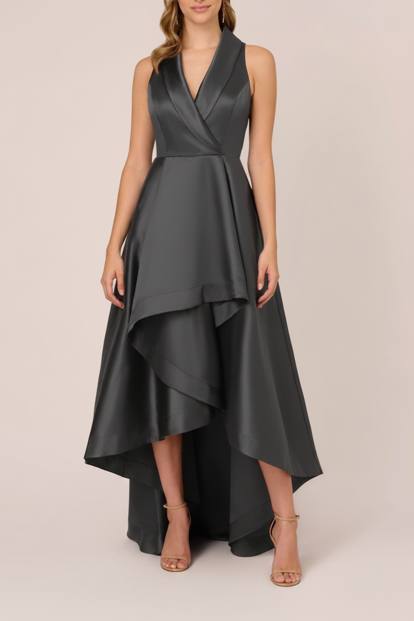 A-Line/Princess V-Neck Sleeveless Asymmetrical Mother Of The Bride & Groom Dresses