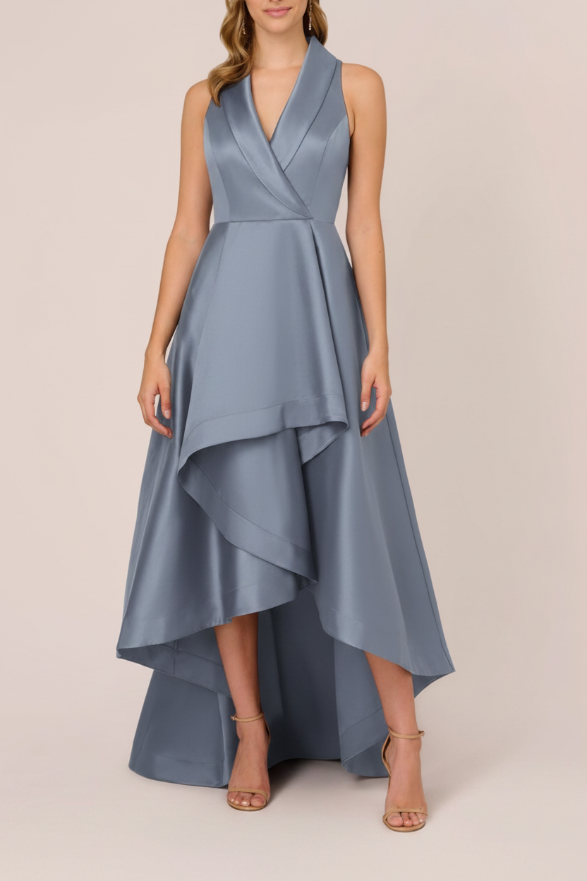 A-Line/Princess V-Neck Sleeveless Asymmetrical Mother Of The Bride & Groom Dresses