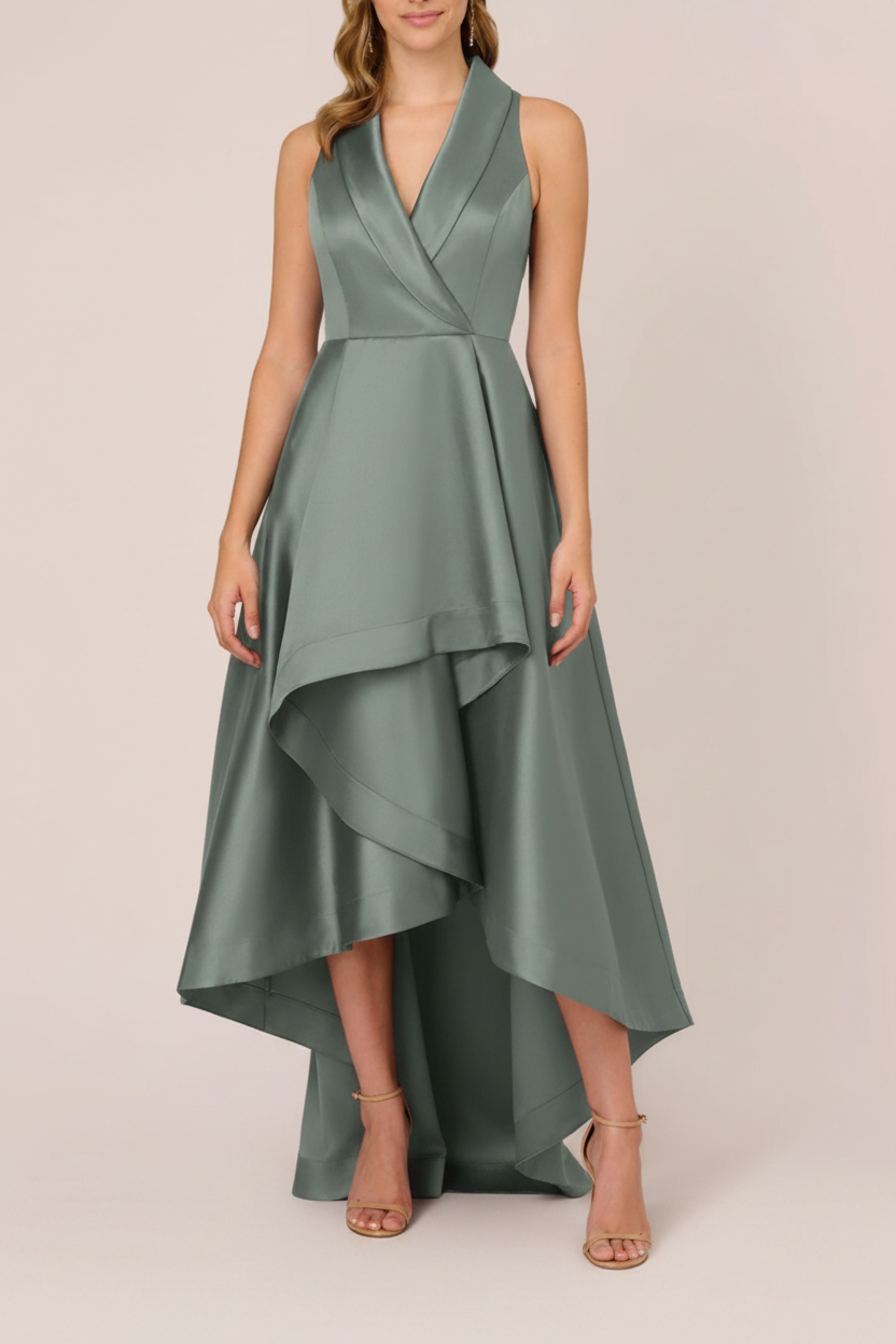 A-Line/Princess V-Neck Sleeveless Asymmetrical Mother Of The Bride & Groom Dresses