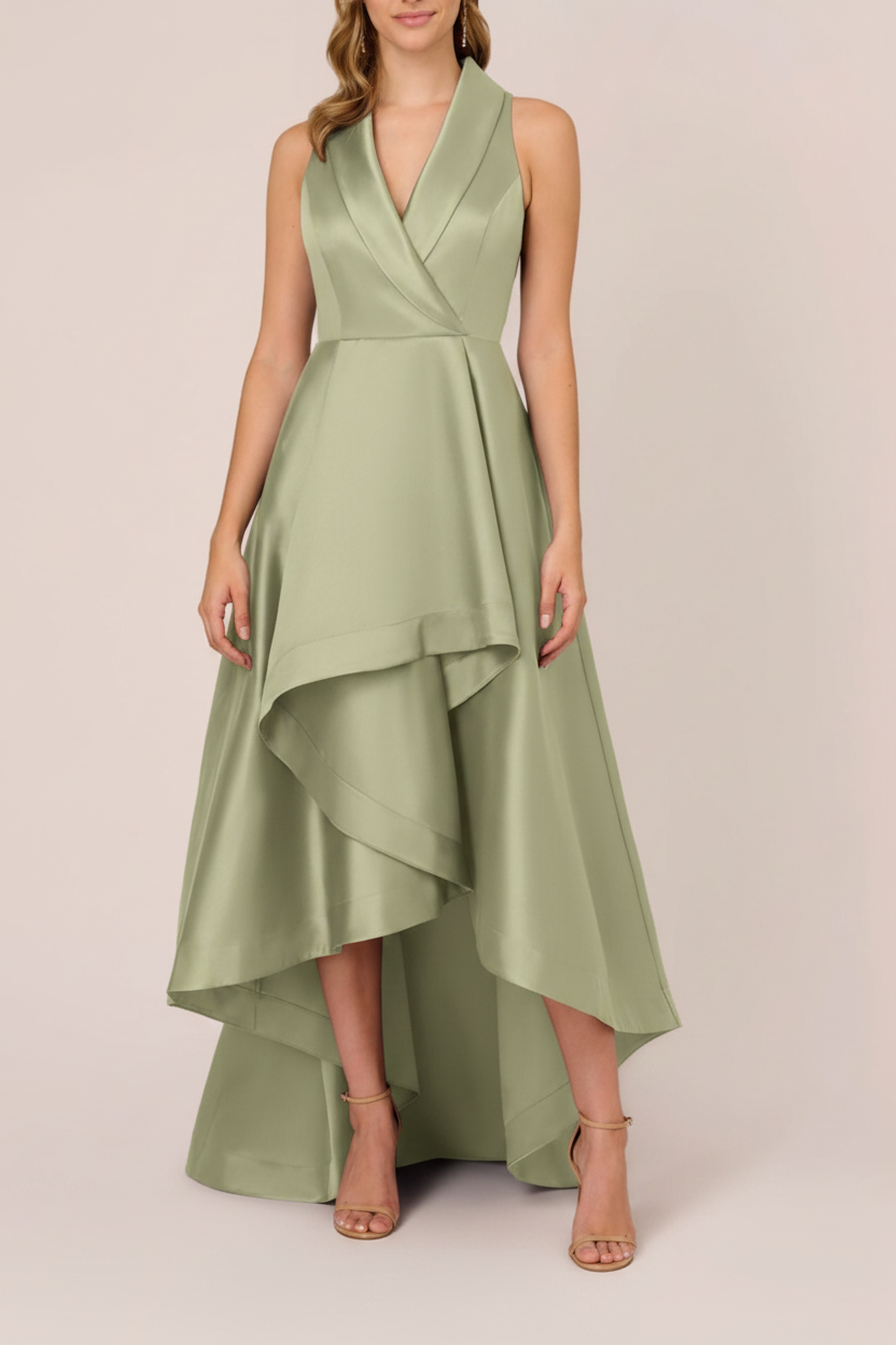 A-Line/Princess V-Neck Sleeveless Asymmetrical Mother Of The Bride & Groom Dresses