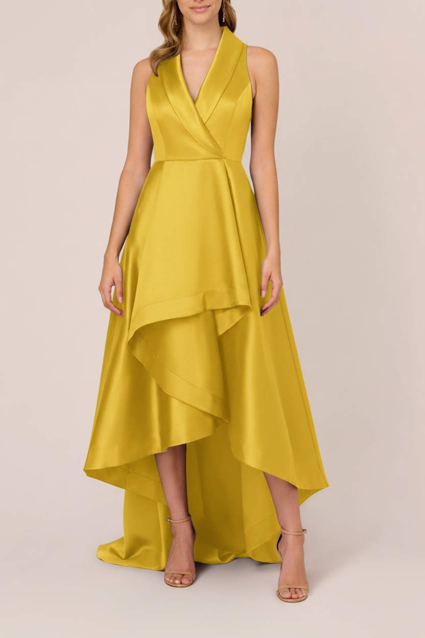 A-Line/Princess V-Neck Sleeveless Asymmetrical Mother Of The Bride & Groom Dresses