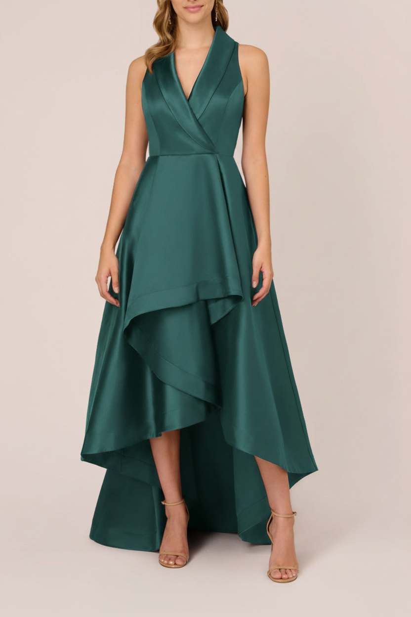 A-Line/Princess V-Neck Sleeveless Asymmetrical Mother Of The Bride & Groom Dresses