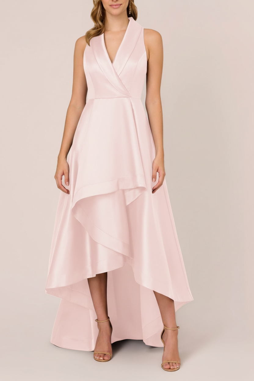 A-Line/Princess V-Neck Sleeveless Asymmetrical Mother Of The Bride & Groom Dresses