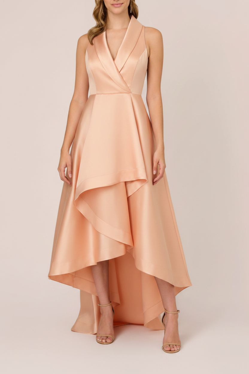 A-Line/Princess V-Neck Sleeveless Asymmetrical Mother Of The Bride & Groom Dresses