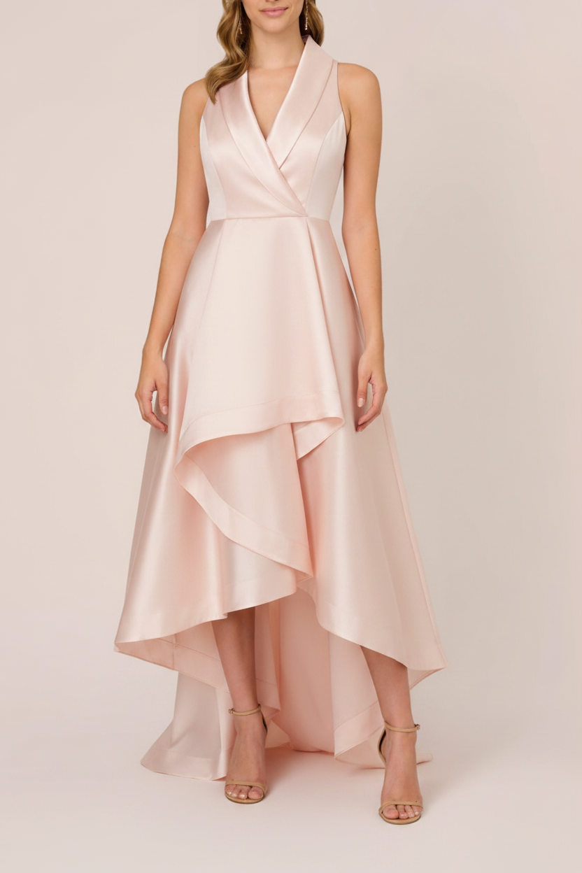 A-Line/Princess V-Neck Sleeveless Asymmetrical Mother Of The Bride & Groom Dresses