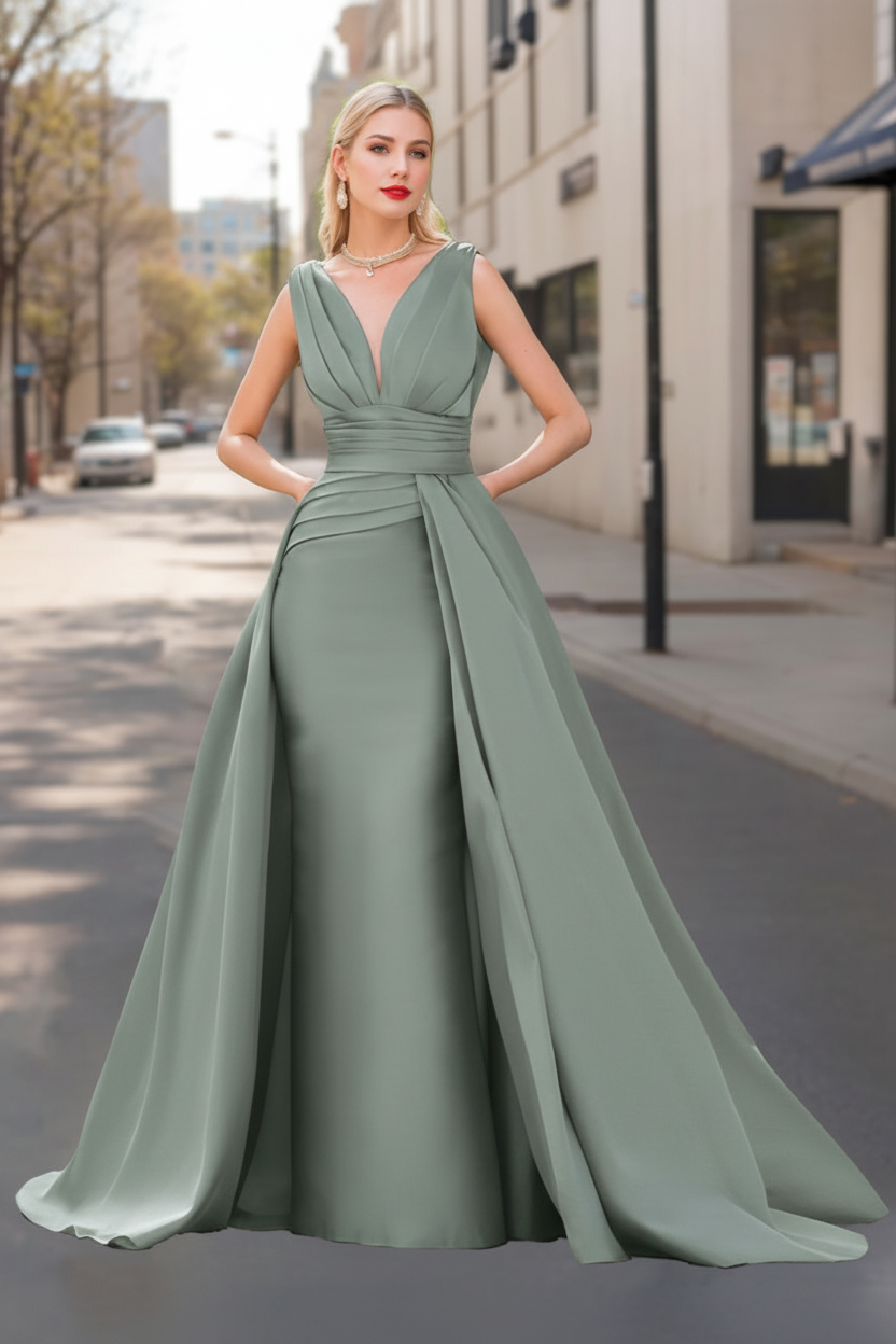 A-Line/Princess V-Neck Sleeveless Luxurious Mother Of The Bride Dresses