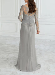 A Line Princess V Neck Floor Length Mother Of The Bride Dresses With Lace Ruffle