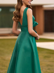 A Line Princess V Neck Sleeveless Mother Of The Bride Dresses With Split Side