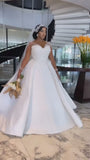 <tc>A-Linie, exquisite bodenlange, langärmlige Brautkleider aus Tüll mit Spitze und V-Ausschnitt und Perlenverzierung</tc>