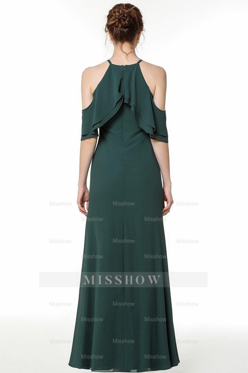 Affordable Off-The-Shoulder Ruffle Dark Green Bridesmaid Dresses Affordable Off-The-Shoulder Ruffle Dark Green Bridesmaid Dresses