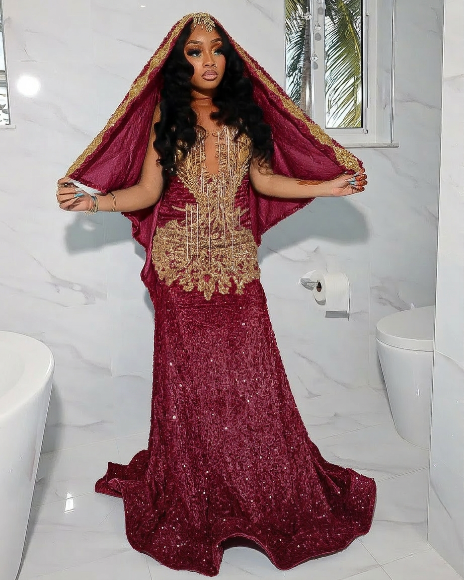 Amazing Long Blue Sequined Sleeveless Mermaid Lace Prom Dress with Veil