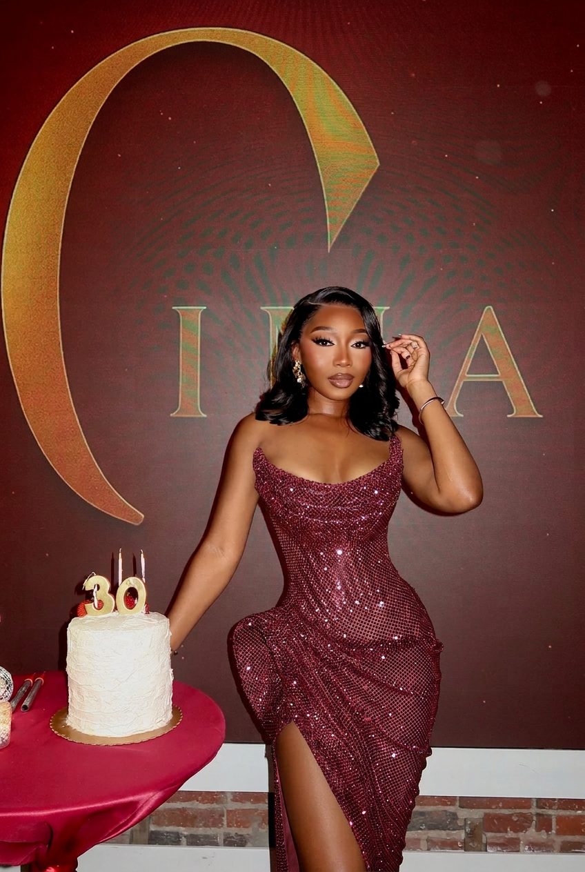 Burgundy strapless split-front mermaid prom dress