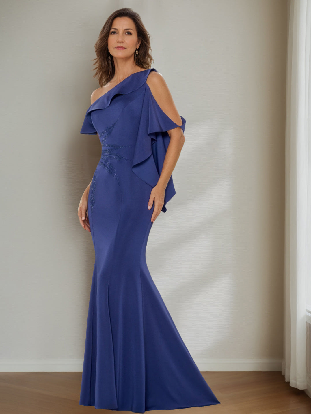 Asymmetric A-Line Princess Ankle-Length Mother of the Bride Gown
