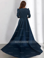 Asymmetrical A-Line Princess Mother of the Bride Dresses with Half Sleeves and Pockets