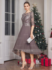 Asymmetrical Scoop A-Line Mother of the Bride Princess Dresses