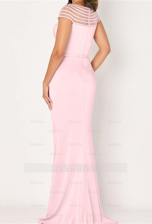 Asymmetrical Silk Satin Trumpet/Mermaid Mother of the Bride Dress with High Split