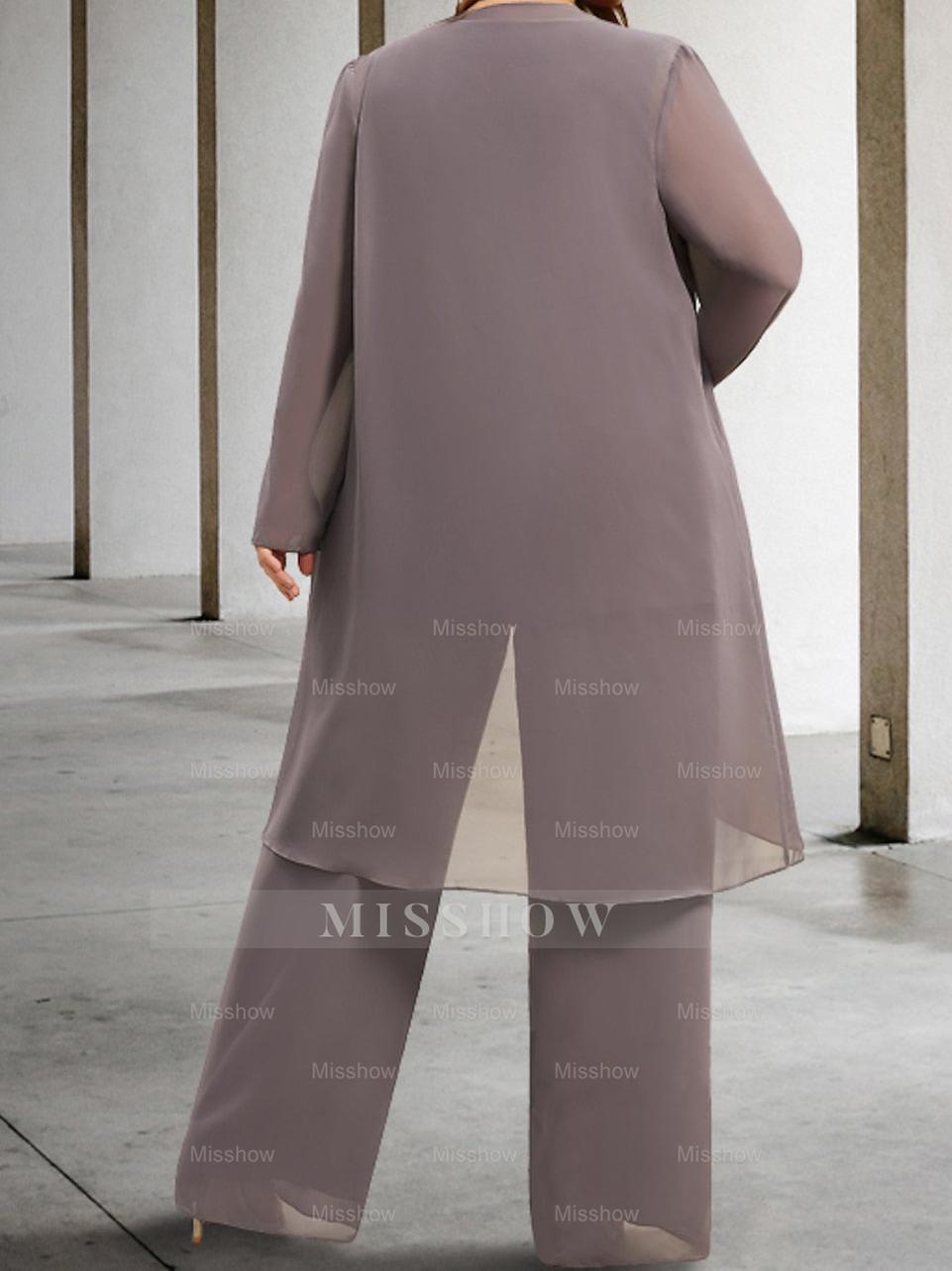 Beautiful Mother of the Bride Pantsuits in Chiffon with Jacket