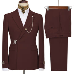 Bespoke Brown Notched Lapel Men's Prom Suit
