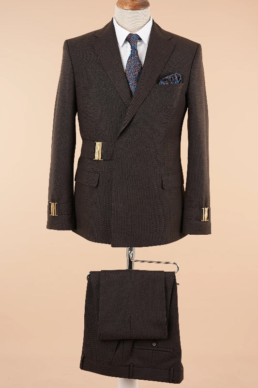 Bespoke Brown Notched Lapel Slim Fit Two-Piece Prom Attire