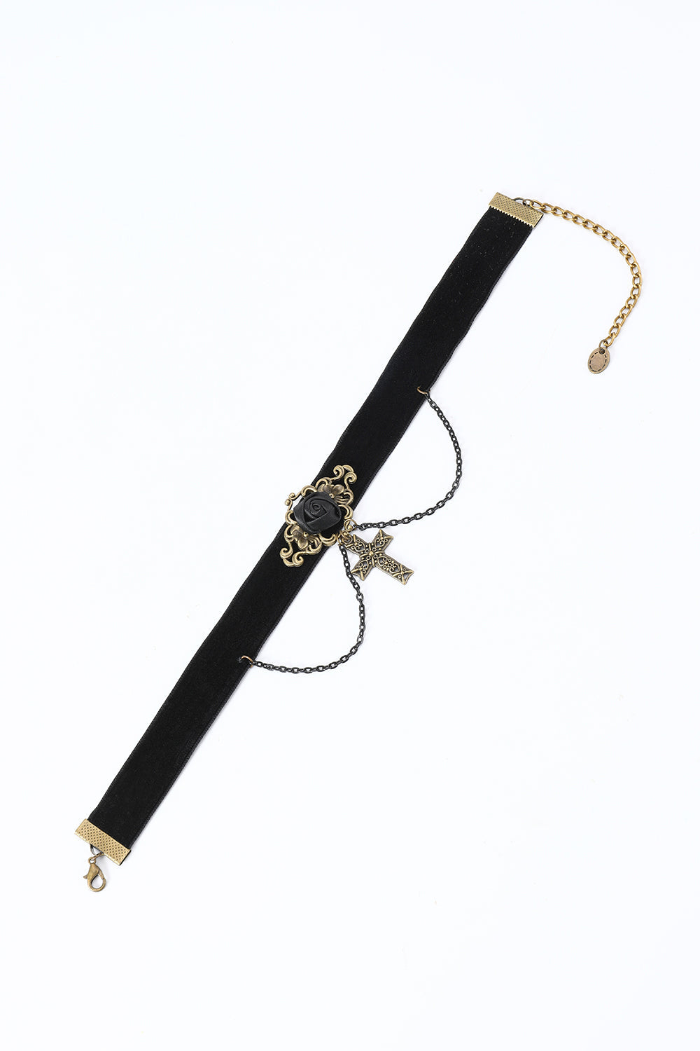 Black Halloween Cross Chain Choker