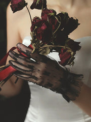 Black Lace Wedding Gloves
