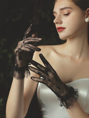 Black Lace Wedding Gloves