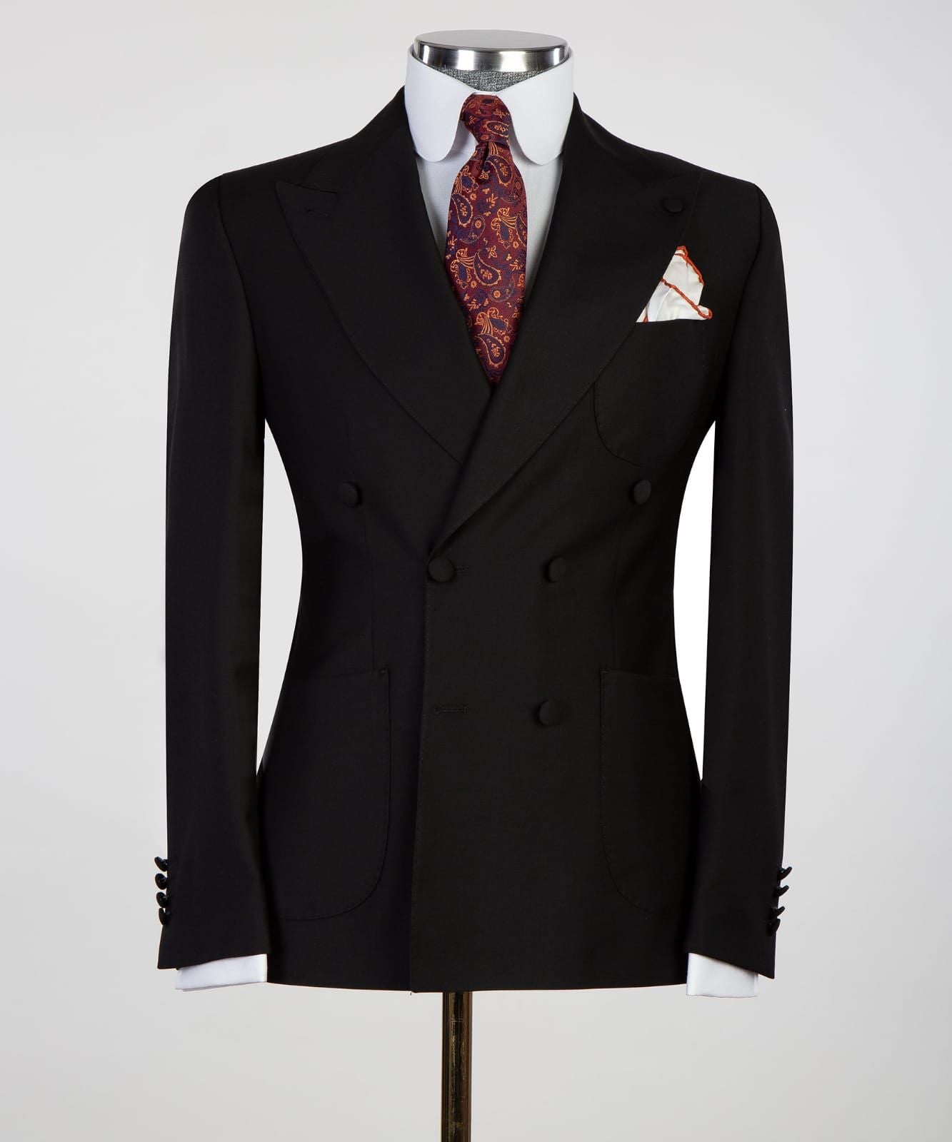Black Peak Lapel Double Breasted Business Men’s Suits