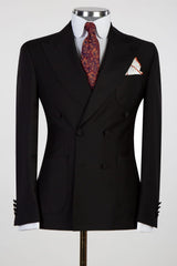 Black Peak Lapel Double Breasted Business Men’s Suits