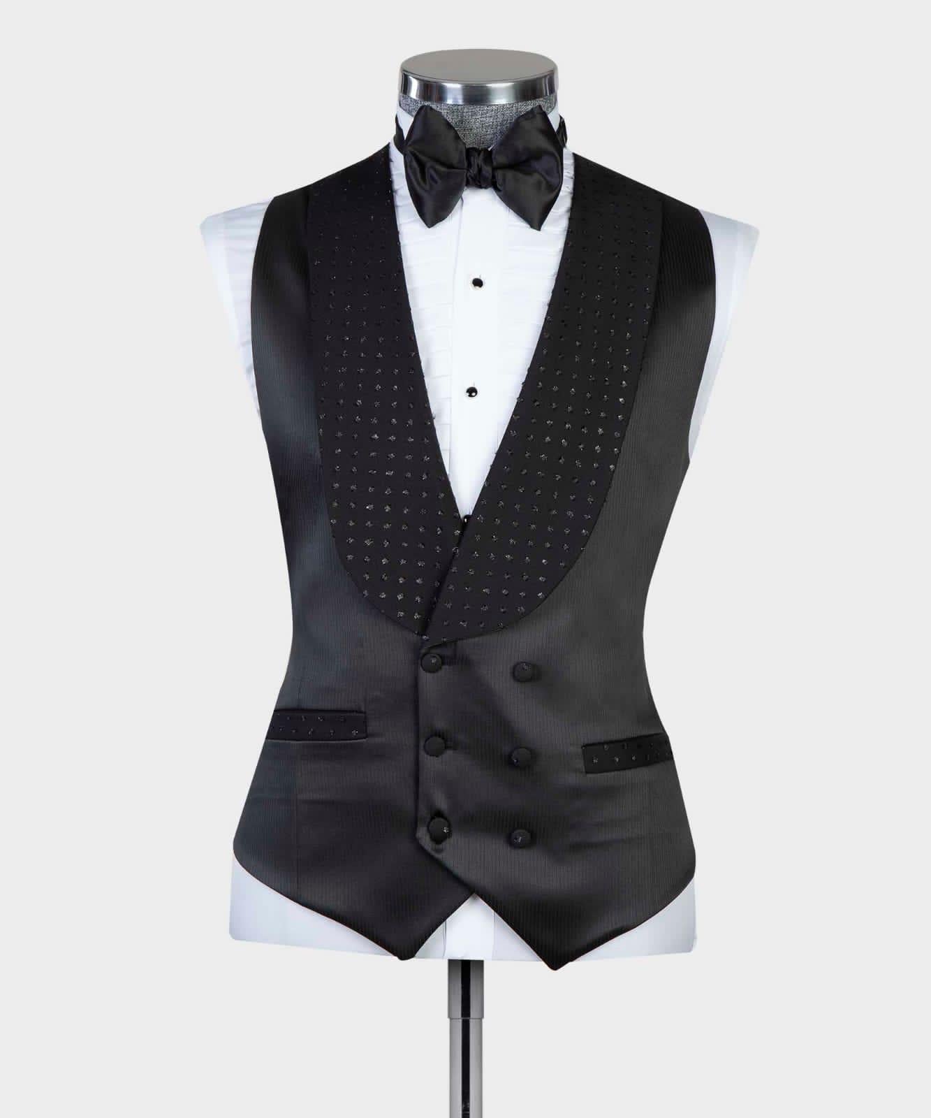Black Two-Piece Shawl Lapel Custom Wedding Suits