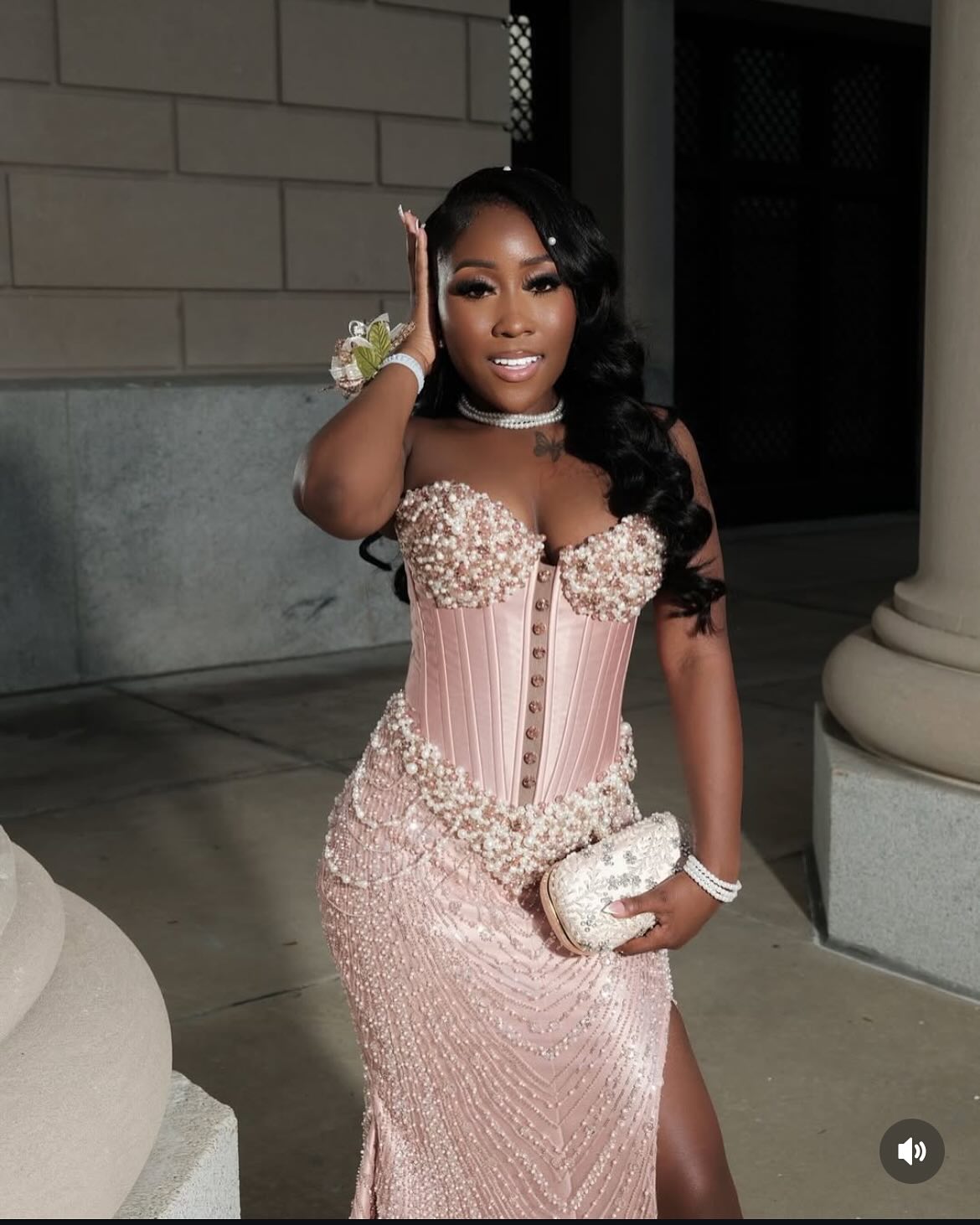Dusty rose sweetheart beaded mermaid prom dress