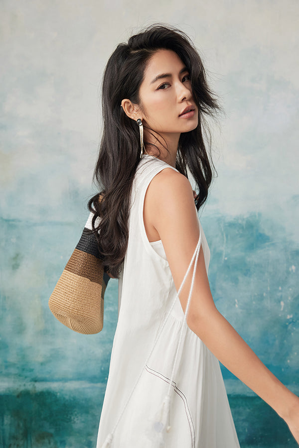 Boho Long White Sleeveless Lace Dress