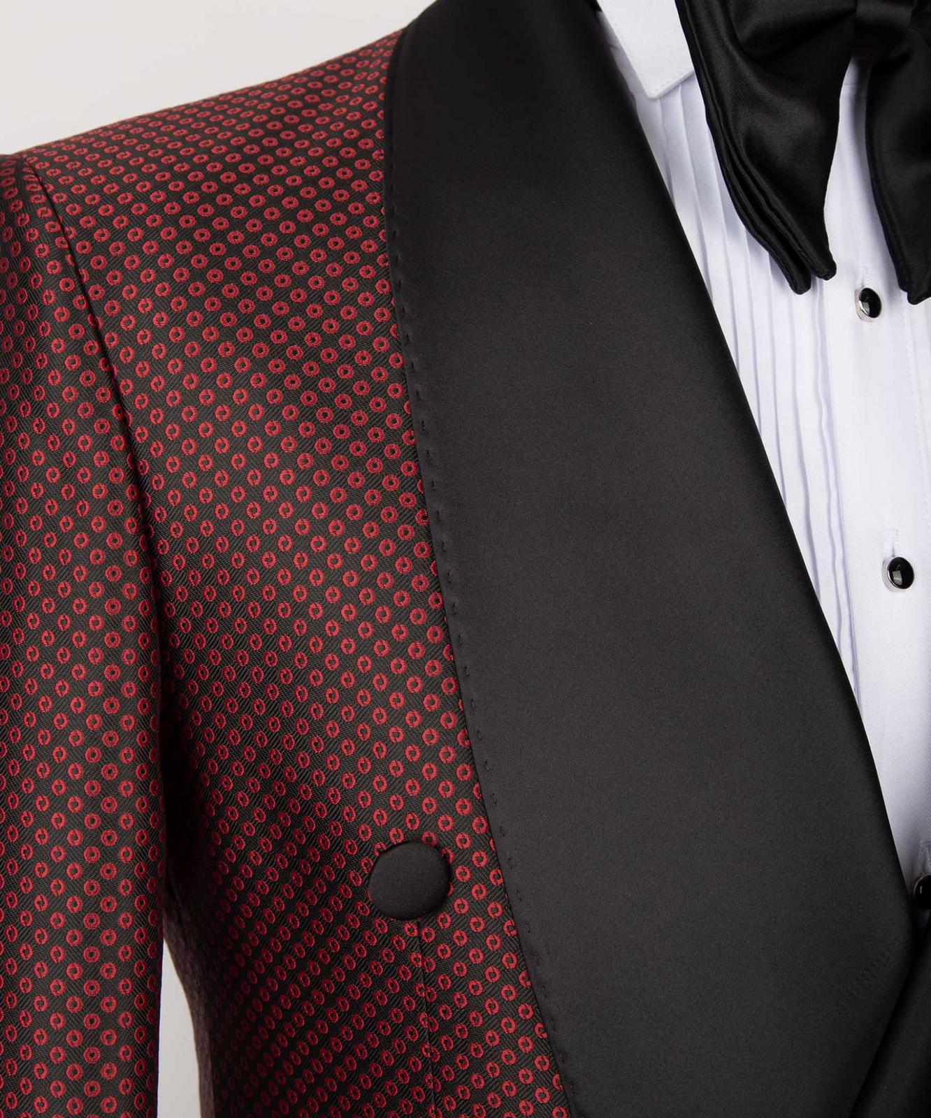 Burgundy Chic Shawl Collar Two-Piece Prom Suit for Men